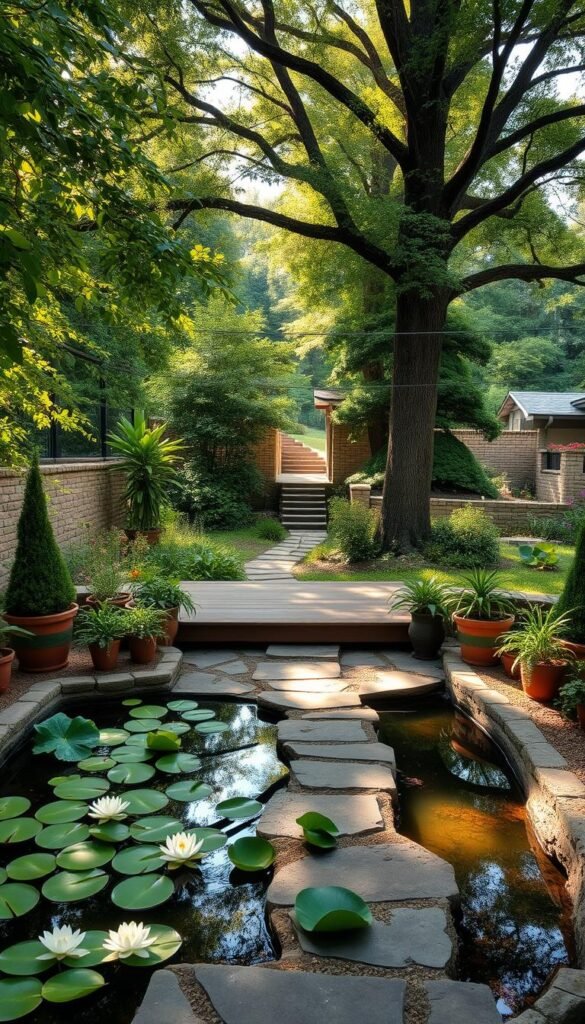 A peaceful meditation sanctuary nestled within a lush, verdant garden. In the foreground, a serene pond with floating lotus blossoms, surrounded by a stone path leading to a wooden meditation platform. Gentle rays of sunlight filter through the canopy of towering trees, casting a warm, ambient glow. Potted plants and fragrant herbs line the perimeter, creating a soothing, nature-inspired ambiance. In the background, a winding trail meanders through the garden, inviting exploration. My Home Dec - a tranquil refuge for mindful contemplation. A peaceful meditation sanctuary nestled within a lush, verdant garden. In the foreground, a serene pond with floating lotus blossoms, surrounded by a stone path leading to a wooden meditation platform. Gentle rays of sunlight filter through the canopy of towering trees, casting a warm, ambient glow. Potted plants and fragrant herbs line the perimeter, creating a soothing, nature-inspired ambiance. In the background, a winding trail meanders through the garden, inviting exploration. My Home Dec - a tranquil refuge for mindful contemplation.