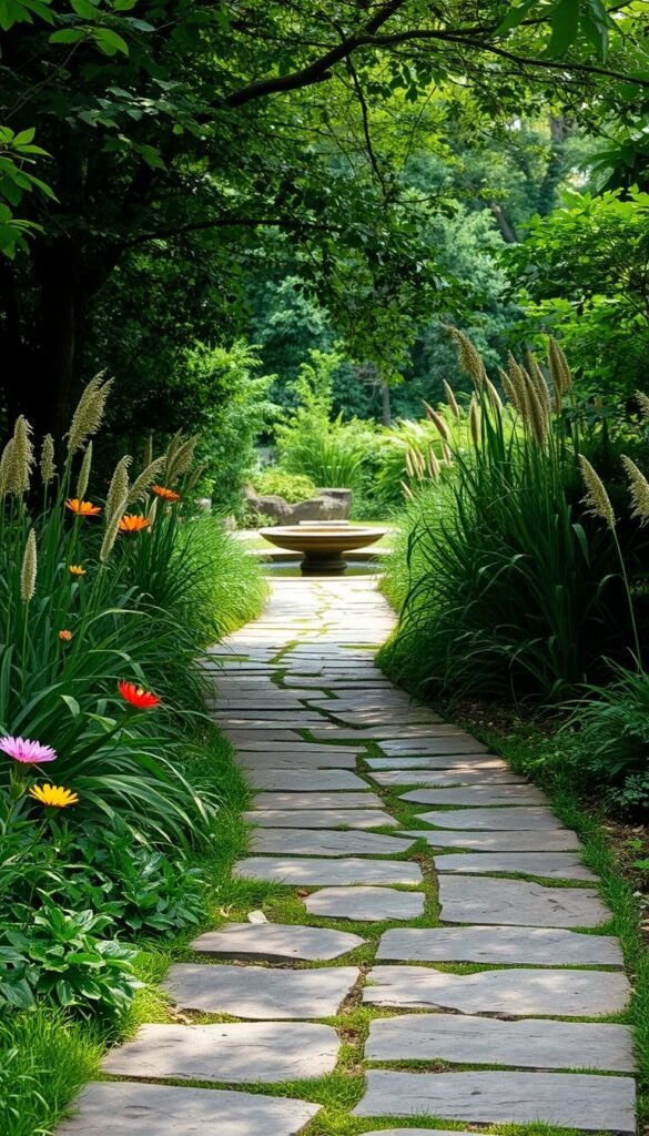 A serene stone pathway meanders through a lush, tranquil garden, its surface weathered and textured. Verdant foliage, including vibrant flowers and tall grasses, lines the path, creating a sense of peaceful seclusion. Soft, diffused lighting filters through the canopy of trees overhead, casting gentle shadows and highlighting the natural beauty of the scene. In the distance, a small water feature reflects the scene, adding a soothing element to the "My Home Dec" spiritual garden sanctuary. The overall mood is one of calm introspection and profound connection with the natural world. A serene stone pathway meanders through a lush, tranquil garden, its surface weathered and textured. Verdant foliage, including vibrant flowers and tall grasses, lines the path, creating a sense of peaceful seclusion. Soft, diffused lighting filters through the canopy of trees overhead, casting gentle shadows and highlighting the natural beauty of the scene. In the distance, a small water feature reflects the scene, adding a soothing element to the "My Home Dec" spiritual garden sanctuary. The overall mood is one of calm introspection and profound connection with the natural world.