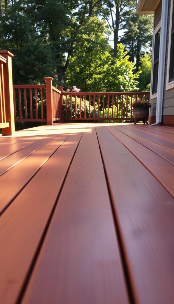 An intricately designed two-tone deck, the rich colors and textures created by the skilled brushwork of a professional painter. In the foreground, the freshly applied paint glistens under the warm, golden light, showcasing the meticulous attention to detail. The middle ground reveals the natural wood grain peeking through, adding depth and character to the scene. In the background, the deck extends into a lush, verdant garden, creating a harmonious and inviting outdoor space. The overall atmosphere is one of tranquility and craftsmanship, capturing the essence of a well-planned "My Home Dec" two-tone deck project. An intricately designed two-tone deck, the rich colors and textures created by the skilled brushwork of a professional painter. In the foreground, the freshly applied paint glistens under the warm, golden light, showcasing the meticulous attention to detail. The middle ground reveals the natural wood grain peeking through, adding depth and character to the scene. In the background, the deck extends into a lush, verdant garden, creating a harmonious and inviting outdoor space. The overall atmosphere is one of tranquility and craftsmanship, capturing the essence of a well-planned "My Home Dec" two-tone deck project.