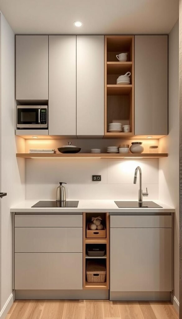 Compact kitchen layouts, a harmonious blend of function and style. A cozy nook with sleek cabinetry, tucked-away appliances, and a minimalist countertop. Soft, warm lighting casts a gentle glow, accentuating the efficient use of space. Neutral tones and natural materials create a serene, inviting atmosphere. My Home Dec's innovative design seamlessly integrates storage and preparation areas, maximizing every inch. A practical yet visually appealing solution for small apartment kitchens, optimizing the available nooks and crannies. Compact kitchen layouts, a harmonious blend of function and style. A cozy nook with sleek cabinetry, tucked-away appliances, and a minimalist countertop. Soft, warm lighting casts a gentle glow, accentuating the efficient use of space. Neutral tones and natural materials create a serene, inviting atmosphere. My Home Dec's innovative design seamlessly integrates storage and preparation areas, maximizing every inch. A practical yet visually appealing solution for small apartment kitchens, optimizing the available nooks and crannies.